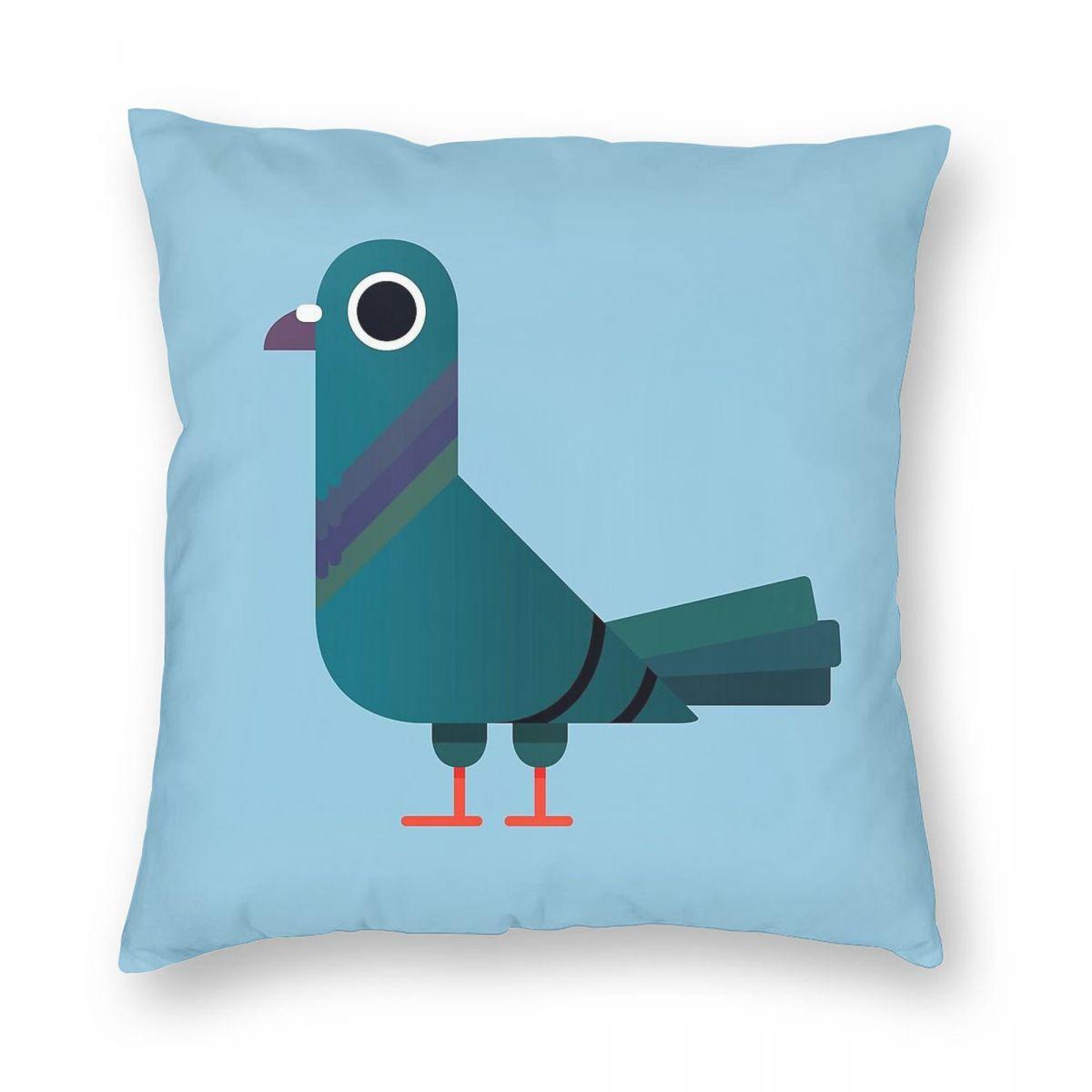 

Pigeon Urban Bird Square Pillowcase Polyester Linen Velvet Printed Zip Decorative Pillow Case Sofa Seater Cushion Cover 30x30cm