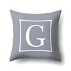 Polyester Pillow Case Gray Base Literary Home Car Decoration 26 English Letter Cushion Car Cushion Cover