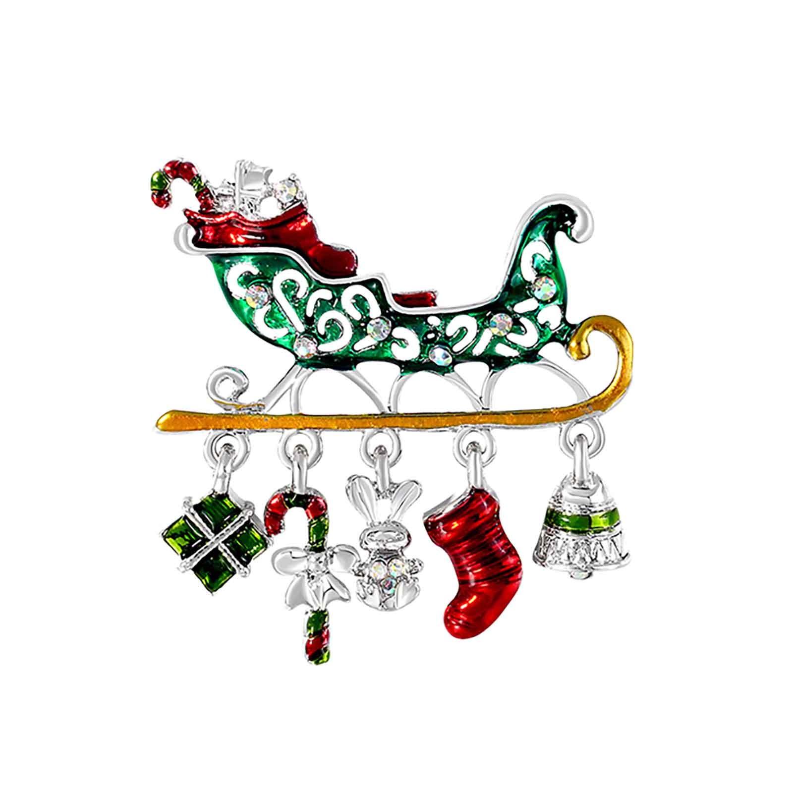 

Christmas Brooch Rhinestone Crystal Christmas Pin Personality Brooch One Size