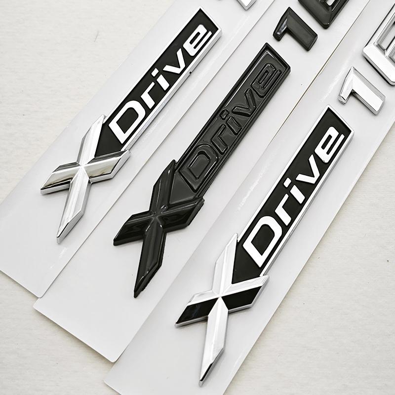 3D ABS Car Rear Trunk Badge Side Fender Emblem Logo XDrive 18i Sticker For BMW X1 F48 X Drive 18i Auto Exterior Accessories