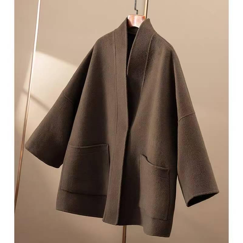 French Luxury Elegant Wool-Alpaca Silk Double-Faced