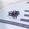 Dark Series Personality Trendy Cool Love Open Ring Irregular Inlaid Zircon Punk Retro High Sense Ring Woman