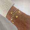 Yori Ocean Style Starfish Shell Three Layer Chain Bracelet 18K PVD Plated Summer Daily Jewelry Hypoallergenic for Women