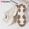BAASPLOA Damen Sportschuhe mit dicker Sohle, Mesh Laufschuhe, Freizeitschuhe, Wanderschuhe, Studentenschuhe, weiße Schuhe, flache Sportschuhe, Tennisschuhe