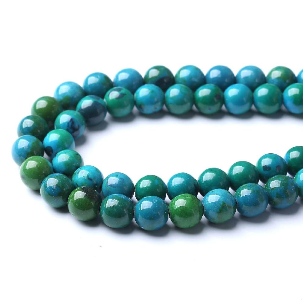 Blue Phoenix Round Natural Stone Beads 15"Strand Smooth Loose Spacer Beads 4/6/8/10/12mm for Jewelry Making DIY Bracelets Accessories