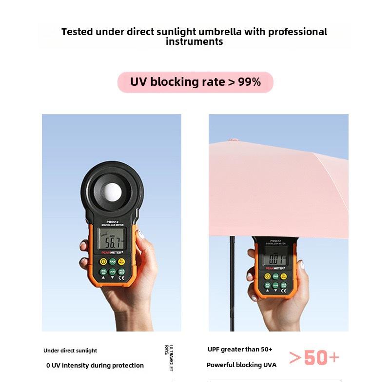 Compact Five-Fold Mini Sunscreen Umbrella: Stylish Women's Pocket Sunshade & Rain Protector