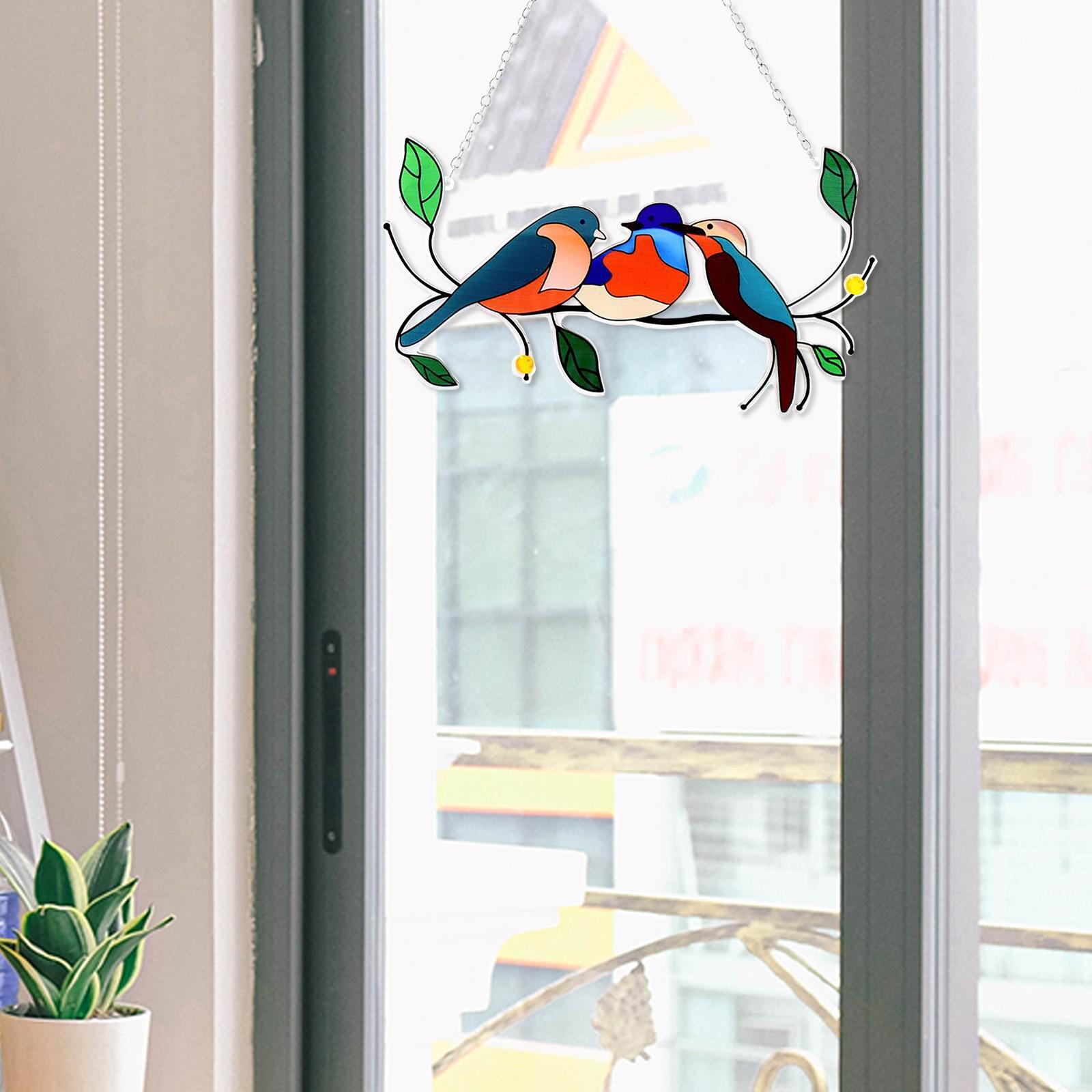 Креативные и новые красочные акриловые подвесные украшения для окон с птицами One Size — фото 5