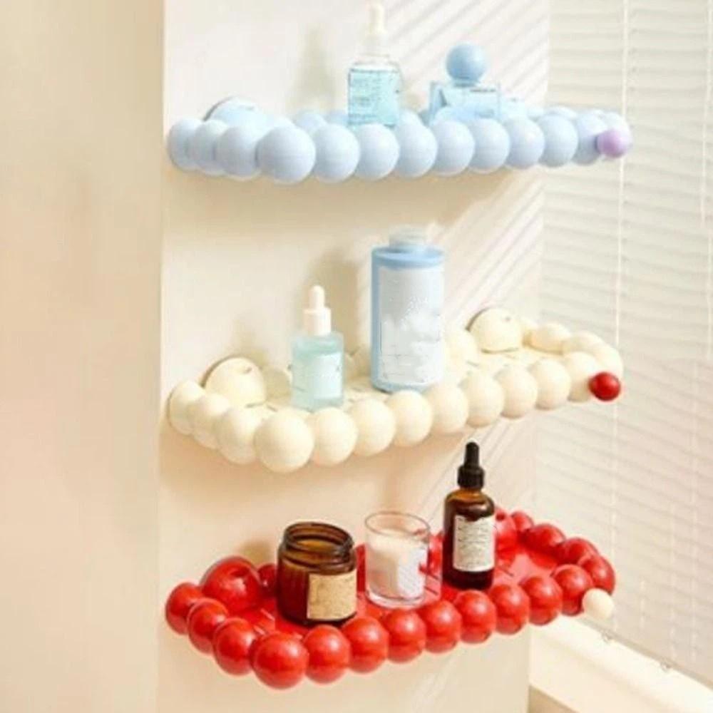 Punch Free Cloud Suction Cup Storage Rack Wall Mounted Wall Display Shelf Bathroom
