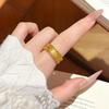 Elegant Chinese Waist-Wrap Ring: 24k Gold-Plated Copper, French Fairy Style, Light Luxury Design.