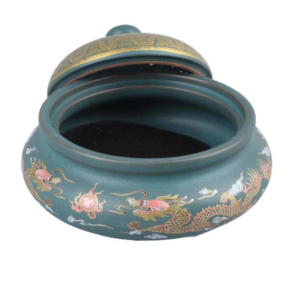 Incense Burner Ceramic Colour Enamel Exquisite Pattern Retro Incense Cone Holder for Family
