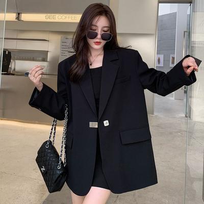 Split Back Suit Black Blazer and Jacket for Women's Spring and Autumn Design Temperament