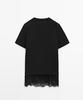 Masimodutti Lace Detail Short Sleeve T-Shirt