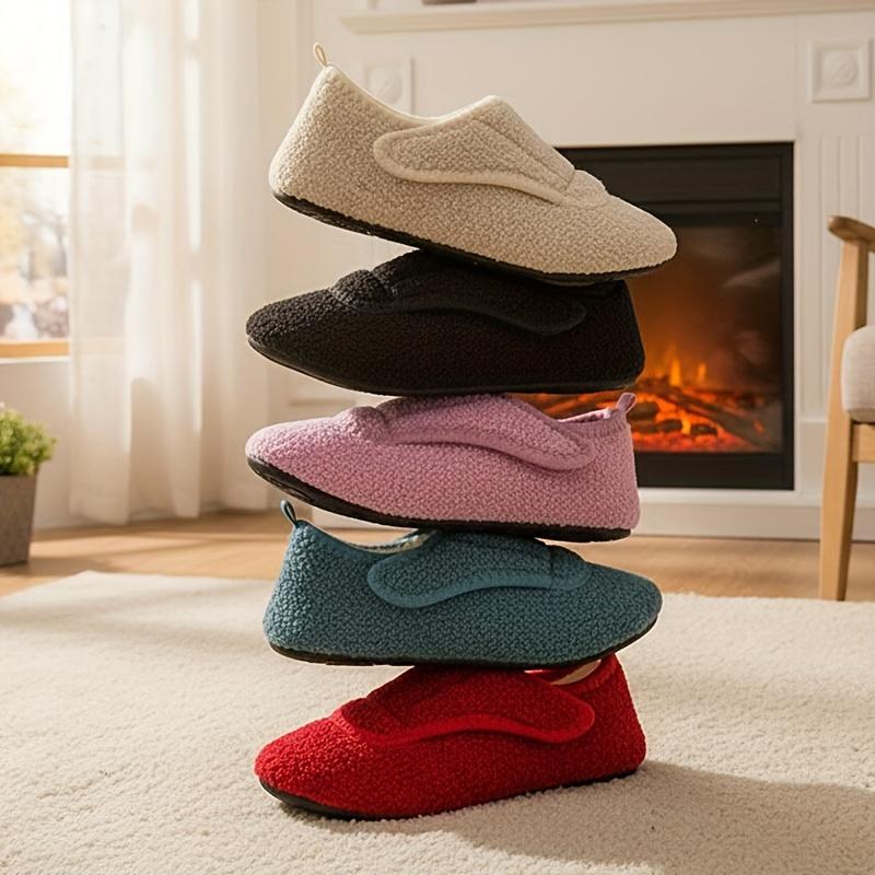 Women'S Plush Lined Winter Indoor House Shoes - Soft Plush Lined Slip-On Slippers with , All-Season Cozy Plush Lined Interior, Casual Home Footwear