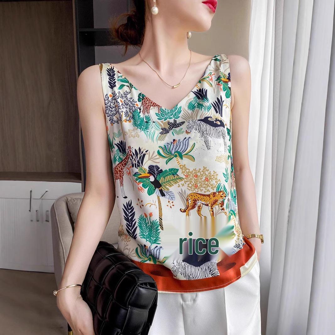 

Silk Satin Camisole: Women s Zoo Print Sleeveless Summer Top XXL