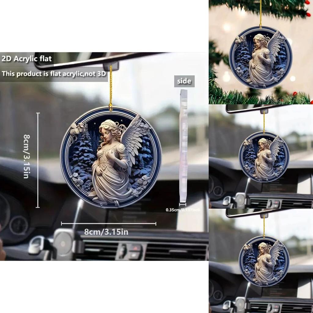 Acrylic Flat Surface Angel Car Pendant With Minimalist Design For Vehicle Interior Decor