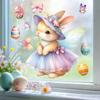 Easter Butterfly & Rabbit Electrostatic Window Stickers - Dreamy Angel Design for 2026 Glass Decoration