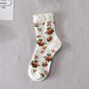 Retro Ethno-Stil Kinder Knöchelsocken, Trendige Sommer- und Frühlings-Leichte Blumen-Kristallseide Frottee-Lange Socken