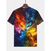 Men's Dragon T-Shirt Fantasy Mythical Creature 3D Graphic Printed Short Sleeve Casual O-Neck Pullover Streetwear Harajuku Tee Tops Male Clothing