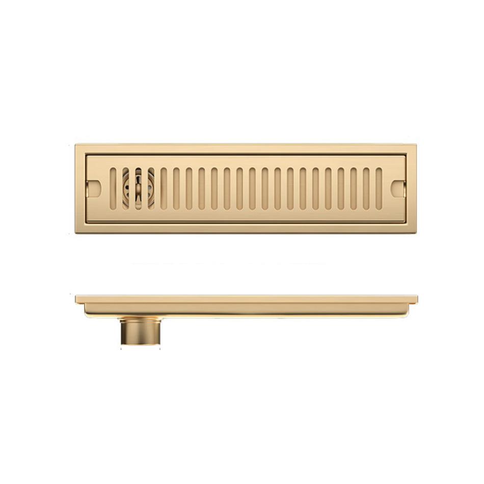 Shower Floor Drain for Bathroom Lavatory Balcony 304 Stainless Steel Brushed Gold Black Long Linear Drainage Side Floor Drains
