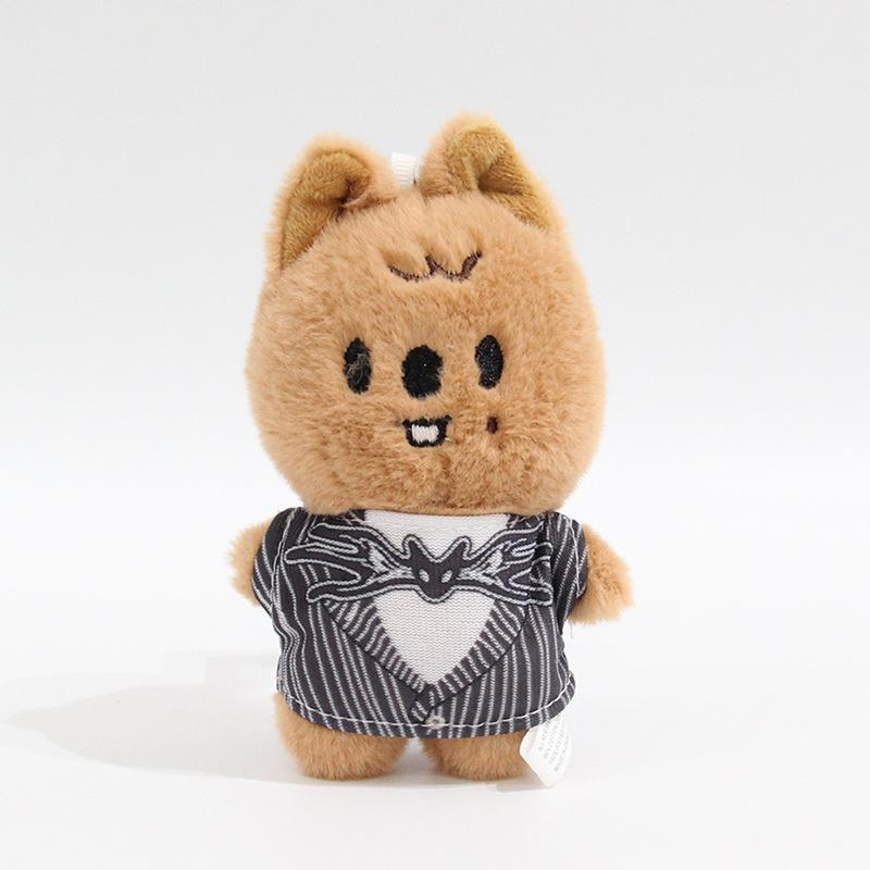 Cute Stray Kids Plush Toy Doll Halloween Christmas Doll Li Longfu Fang Peripheral Striped Shirt Doll Pendant Birthday Gift