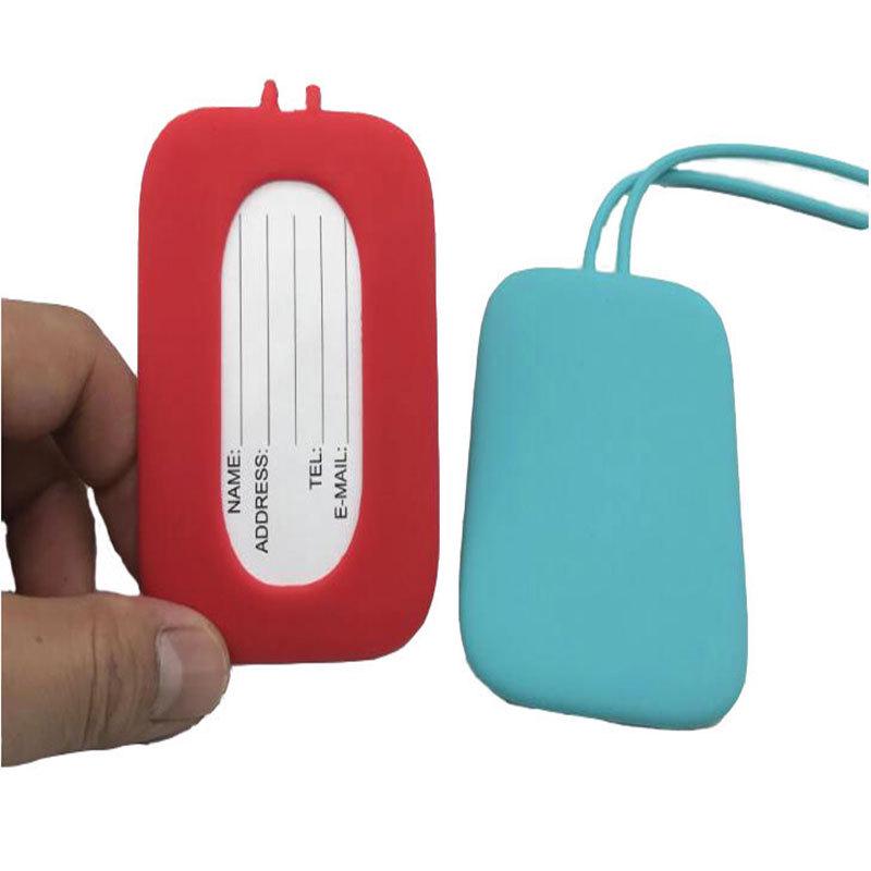 Multi-Color Silicone Luggage Tag with Anti-Loss Lanyard
