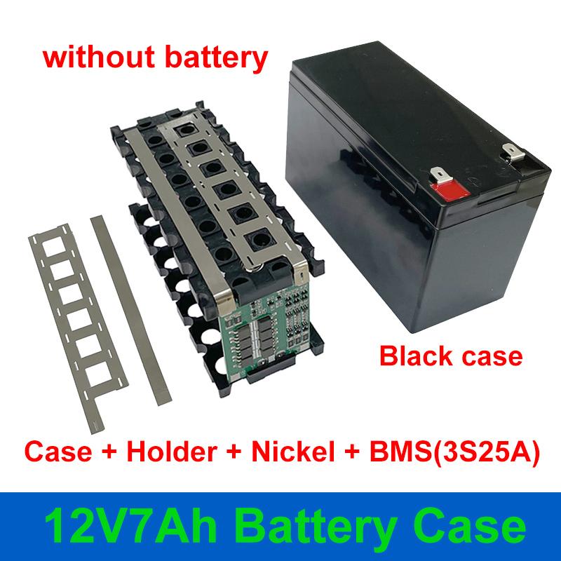 12V 7Ah Storage Box Fit 21PCS 18650 Cells 12V7Ah Battery Case 3*7 Holder 3S 25A BMS for DIY 12.8V LiFePO4 Li-ion Battery Shell