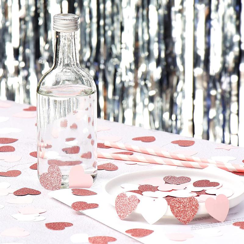 100pcs/bag Glitter Rose Gold Pink White Love Heart Confetti Birthday Party Table Decoration Engagement Wedding Party Supply