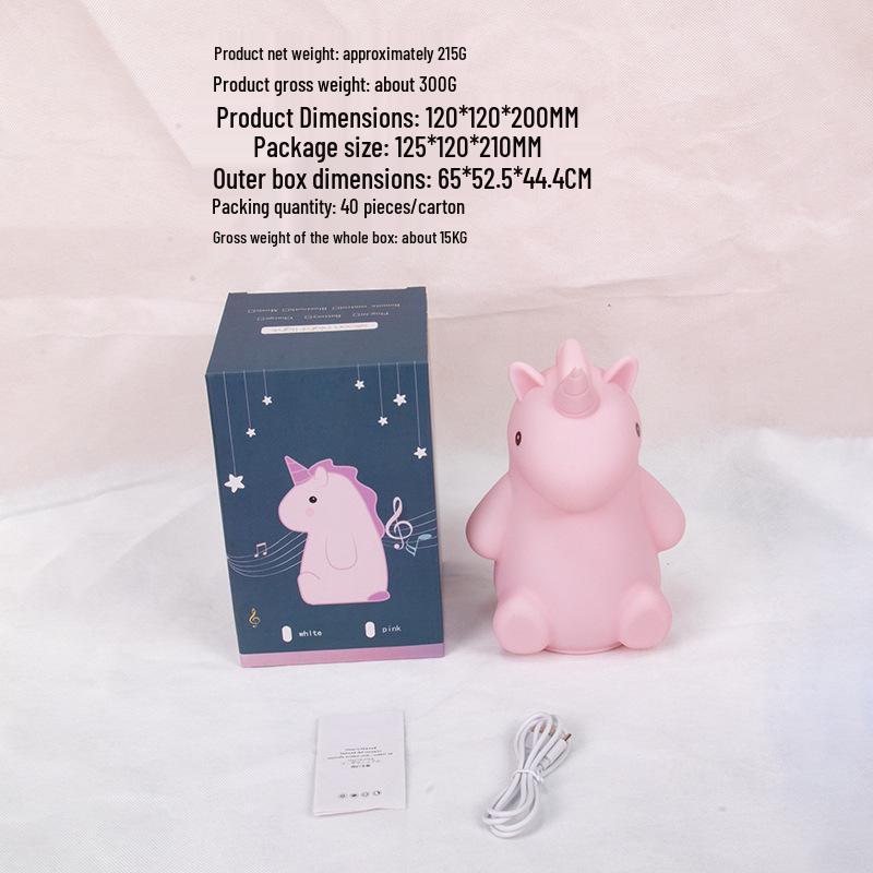 Unicorn USB Rechargeable Seven-Color Silicone Night Light for Kids