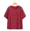 Summer Set for Middle-Aged Women Short Sleeve Pure Cotton Mom T-Shirt plus Size Grandma Clot