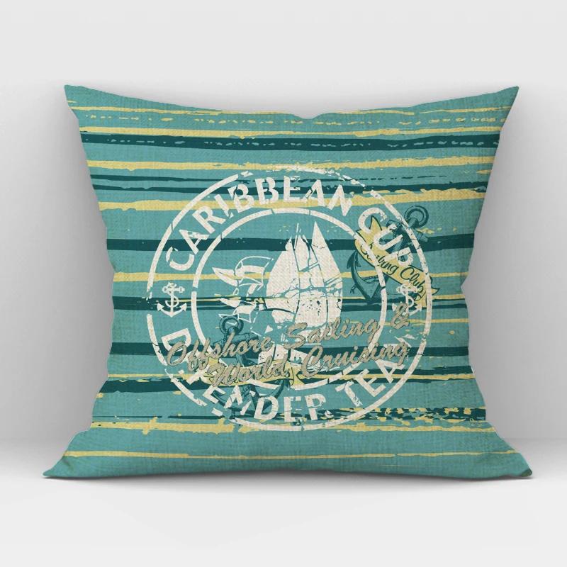Navigation Anchor Ship Throw Pillows Cover Bedding Camping Hotel Office Pillowcase Ocean Cushion Cover for Home Decor