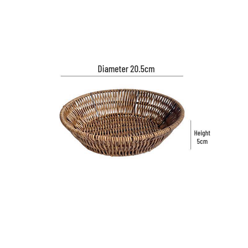 Creative Round Handwoven Rattan-Style Basket for Snacks & Dried Fruit
