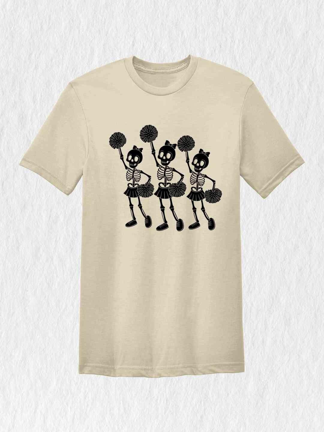 Cheerleader Skeletons Shirt, Cheer Shirt, Halloween Shirt, Spooky Season Shirt, S