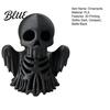 Cool Office Desk Organizer 3D Printed Cthulhu Skull Statue Gothic Hollow Skeleton Decor Matte Black Alternative Gift for Goth Friends Horror