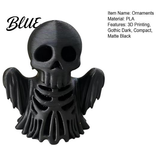 Cool Office Desk Organizer 3D Printed Cthulhu Skull Statue Gothic Hollow Skeleton Decor Matte Black Alternative Gift for Goth Friends Horror