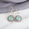 Aqua Chalcedony Gemstone 925 Sterling Silver Jewelry Handmade Earrings 1.30" EE-63-14