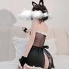 Backless Hollow Lolita Women Cat Cosplay Set Off Shoulder Lace Anime Sexy Lingerie Cute Demon Maid Costume