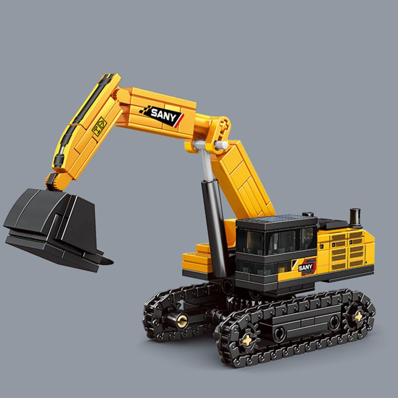 Non-Toxic Sembo 4In1 Grabbing Machine Assemblage Building Blocks Kits Moc Excavator Truck Model Bricks Car Construction Set Children Toys Gift
