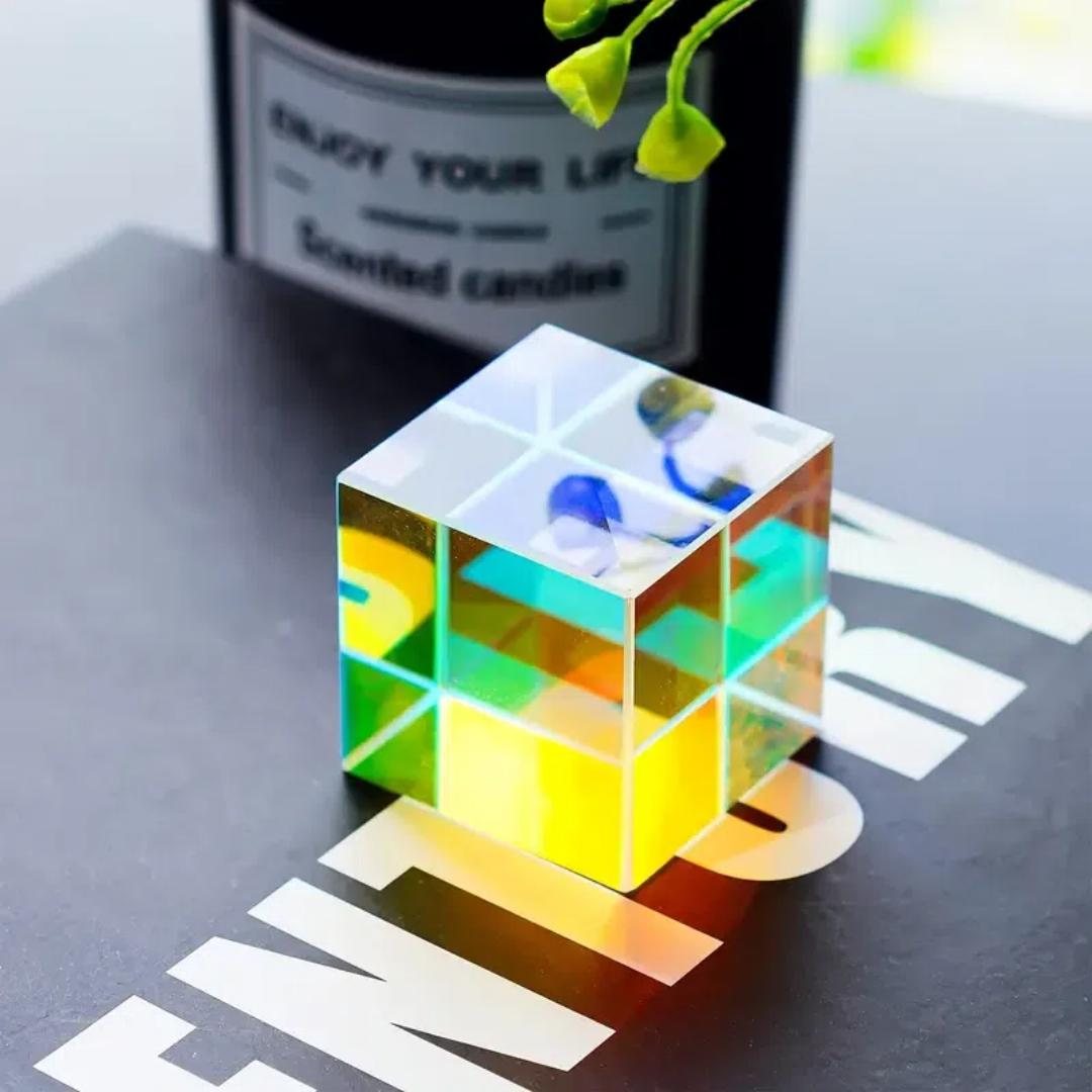 

1 шт. Кольорова оптична призма X-Cube Prism RGB Дисперсійна призма для викладання фізики, досліджень, декорування, художньої освіти 1inch
