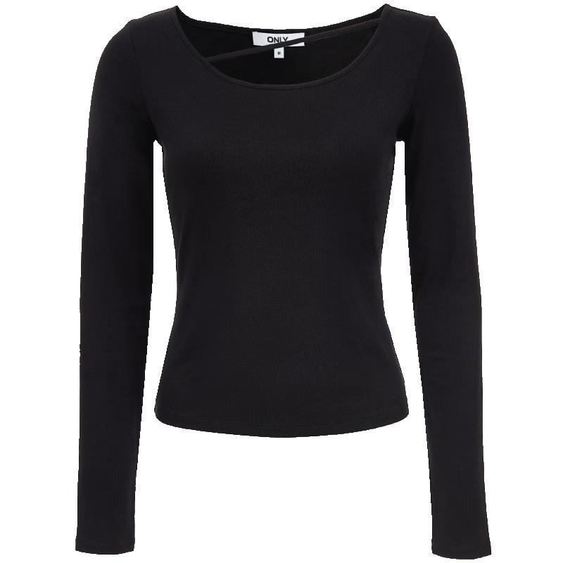 ONLY Women s 2025 Summer Solid Scoop Neck Slim Fit Long Sleeve T-Shirt S