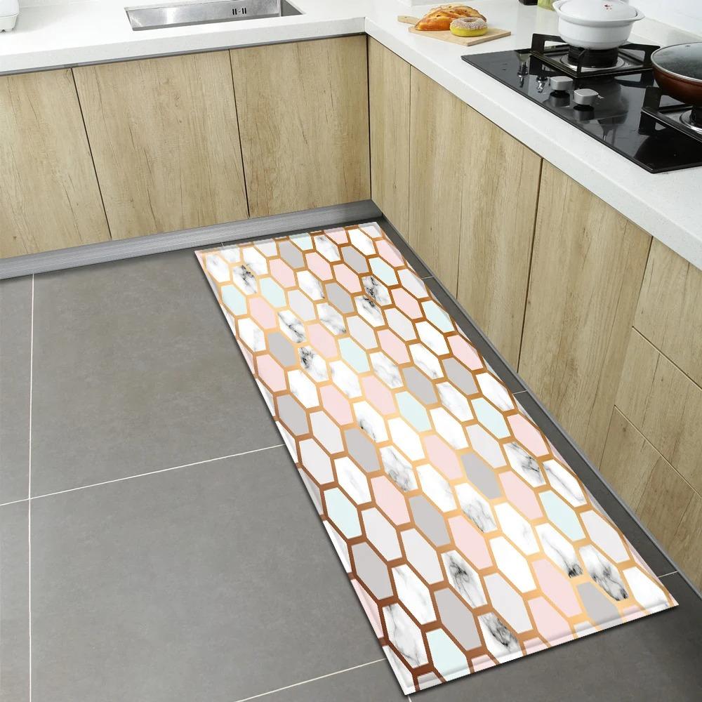Wzorzysta Mata Podłogowa z Teksturą Marmuru do Domu Kuchni Dekoracja Przed Drzwiami Mata Podłogowa