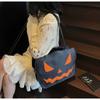 Portable Halloween Tote Bag Large Capacity Pu Leather Pumpkin Shoulder Bag Creative Quirky Dem Messenger Bag Festival