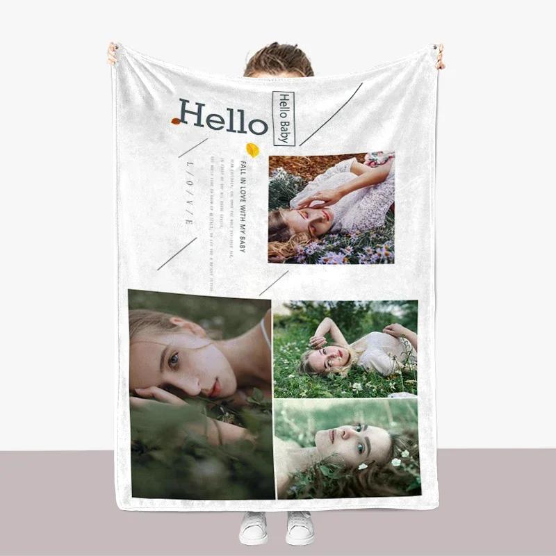 Ich liebe dich Personalisierte Decke mit Fotocollage Text Bild Kuscheldecke für Weihnachten Valentinstag Geburtstagsgeschenk