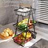 2/3 Tier Metal Fruit Basket Detachable Kitchen Countertop Storage Rack for Vegetables Snacks Bread Organizer