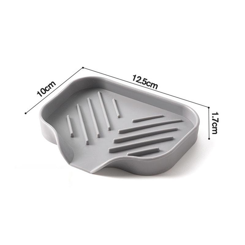 Silicone Drain Soap Box Anti-slip Soap Tray Dishes for Bathroom Washing Table Soap Tray Free Punch Drain Rack BXFZH05