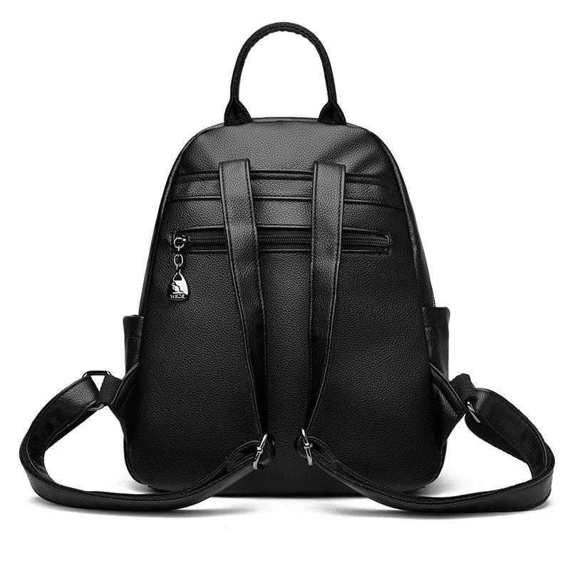 Women's Tassel Backpack Large Capacity Travel Bag Soft Leather Commuter Backpack