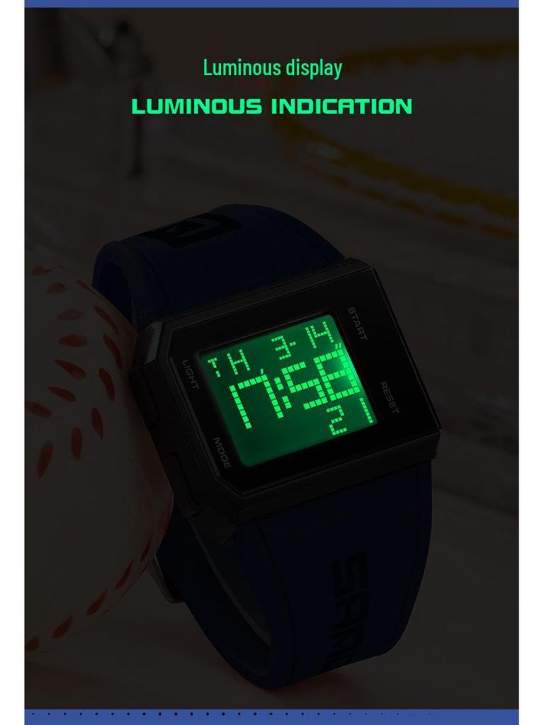 Sanda Sport Luminous Waterproof Casual Wristwatch for Students - Versatile Unisex Digital Timepiece