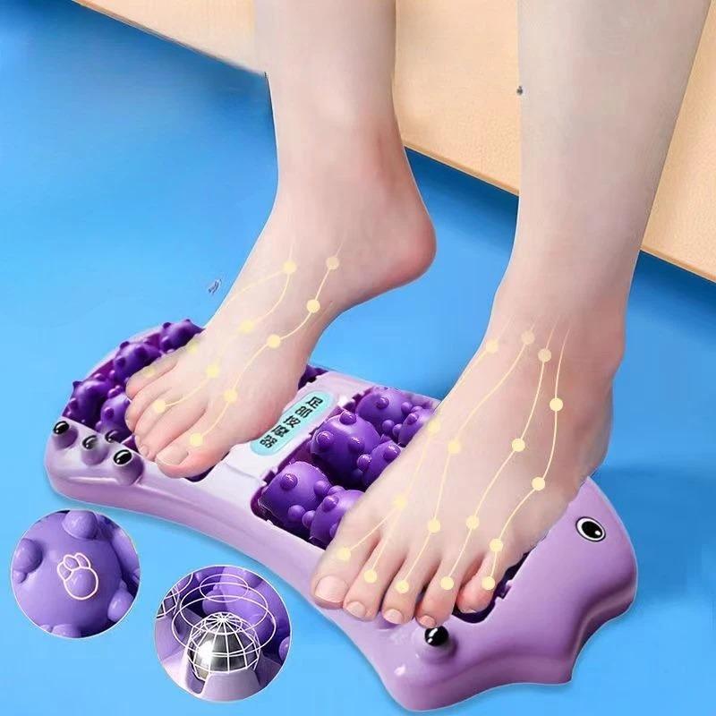 Dual wheel foot massage tool with magnetic beads, for the feet+hand+shoulders+neck to relieve headaches and prevent fasciitis