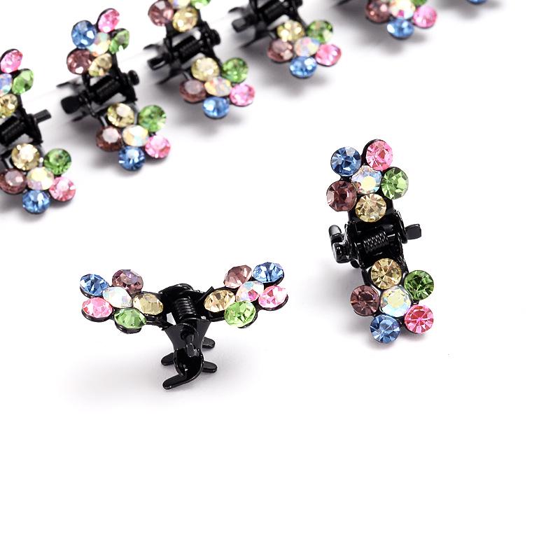 

Простая маленькая заколка-краб со стразами для челки - женский аксессуар для волос 12 pieces