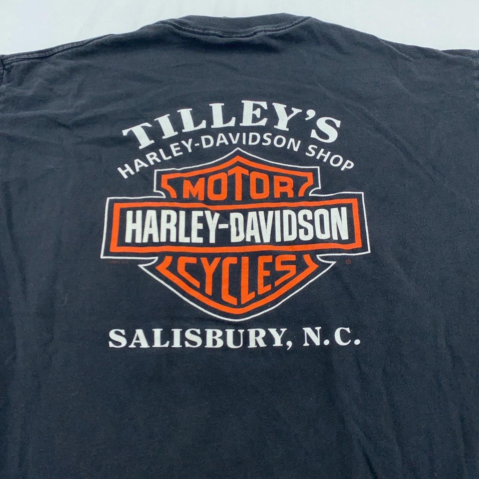 vtg HARLEY DAVIDSON TILLEY S SALISBURY, N.C T-Shirt M/L biker motorcycle L