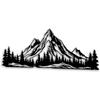 Metal Wall Art Mountain Trees Black Home Decor Living Room Bedroom Office